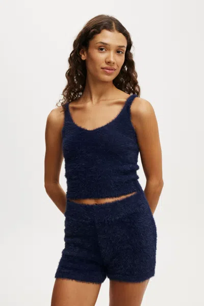 Cotton On Fluffy Knitted Cami In Blue