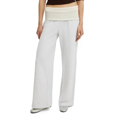 Cotton On Fold Over Waistband Sweatpant In Gray