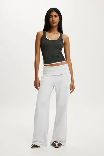 Cotton On Fold Over Waistband Sweatpant In Blue