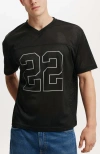 Cotton On Football Jersey In Black Tonal 22