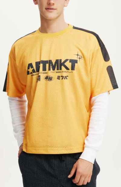Cotton On Football Jersey In Safety Yellow Aftmkt Race
