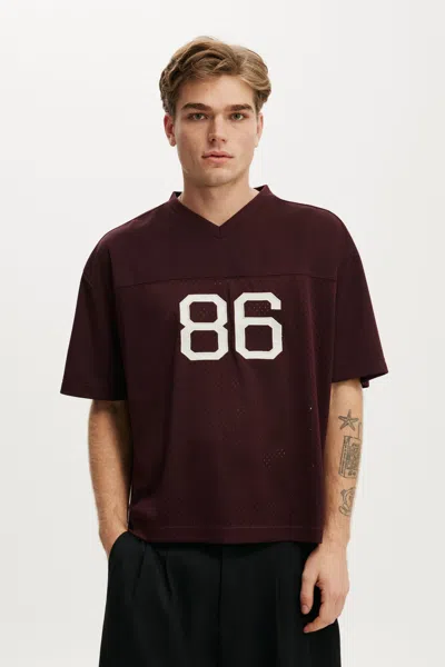 Cotton On Football Jersey In Burgundy