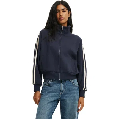 Cotton On Funnel Neck Fleece Zip Through In Purple