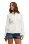 Cotton On Gathered Long Sleeve Shirt In White