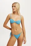 Cotton On Gathered Thin Strap Balconette Bikini Top In Blue