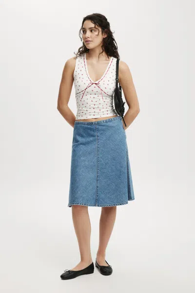 Cotton On Gigi Denim Midi Skirt In Dream Blue