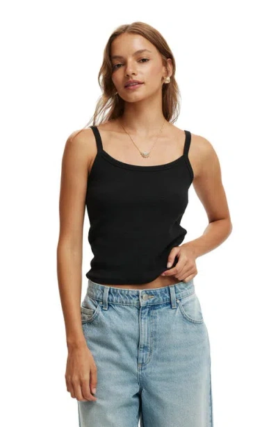 Cotton On Goldie Rib Scoop Cami In Black