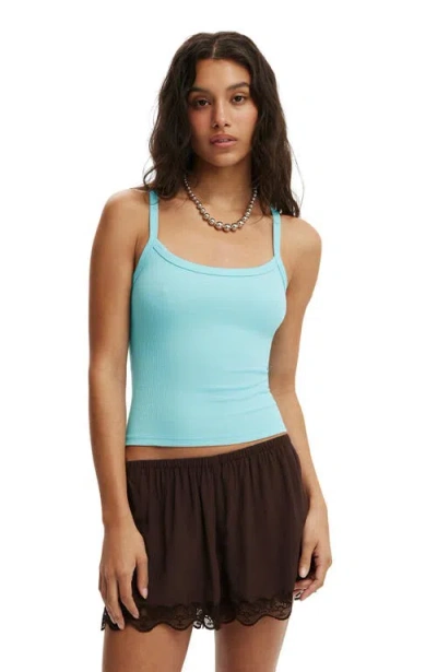 Cotton On Goldie Rib Scoop Cami In Blue