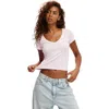 Cotton On Goldie Rib V Neck Short Sleeve