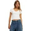 Cotton On Goldie Rib V Neck Short Sleeve