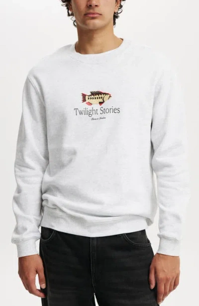 Cotton On Men's Graphic Crew Fleece Sweatshirt In Athletic Marle,twilight
