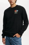 Cotton On Graphic Crew Fleece In Blackmodern