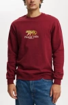 Cotton On Men's Graphic Crew Fleece Sweatshirt In Crimson,plesant Truths