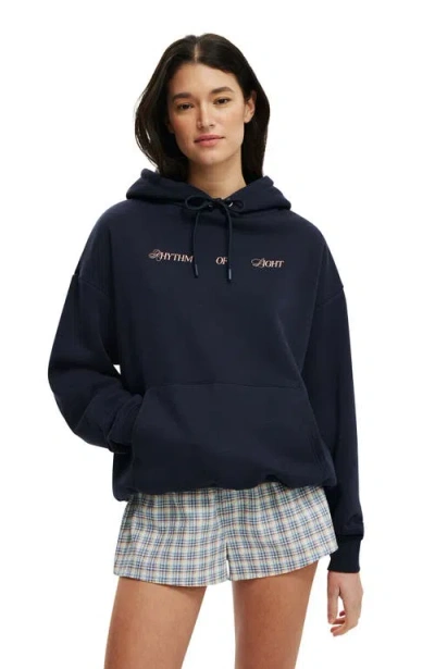 Cotton On Graphic Fleece Hoodie In Black
