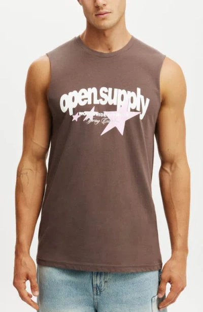 Cotton On Graphic Muscle In Brown