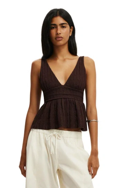 Cotton On Greta Babydoll Tank In Brown