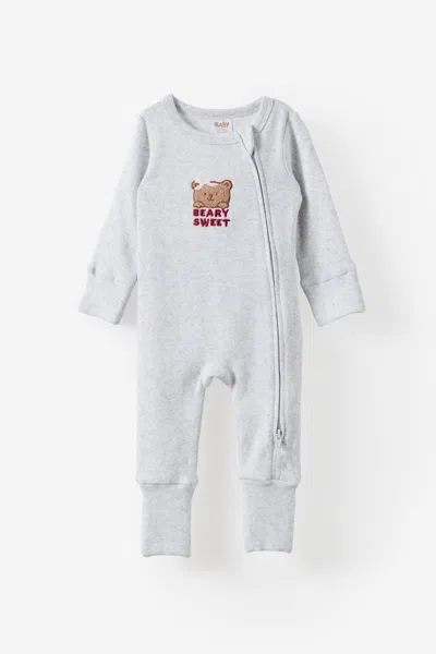 Cotton On Kids' Growie Long Sleeve Zip All In One Romper In White