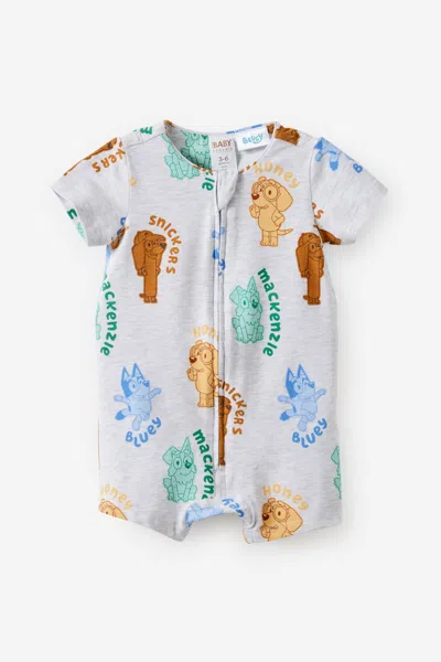 Cotton On Kids' Growie Short Sleeve Zip All In One Romper License In White