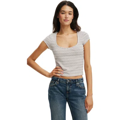 Cotton On Hailey Textured Short Sleeve In Gray