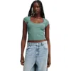 Cotton On Hailey Textured Short Sleeve In Green