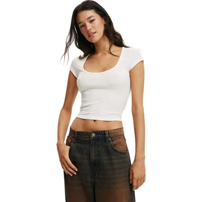 Cotton On Hailey Textured Short Sleeve In White