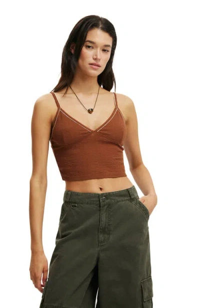 Cotton On Hailey V Neck Cami In Brown