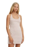 Cotton On Halter Scoop Mini Dress In Hannah Stripe Multi