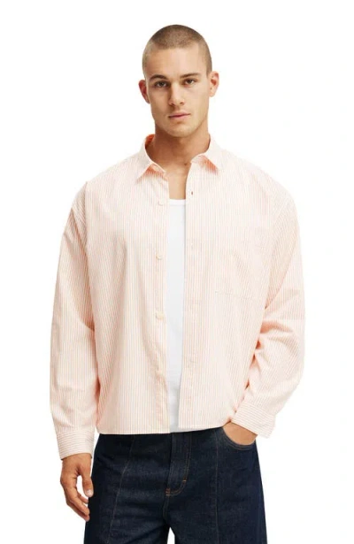 Cotton On Hampton Long Sleeve Shirt In Orange