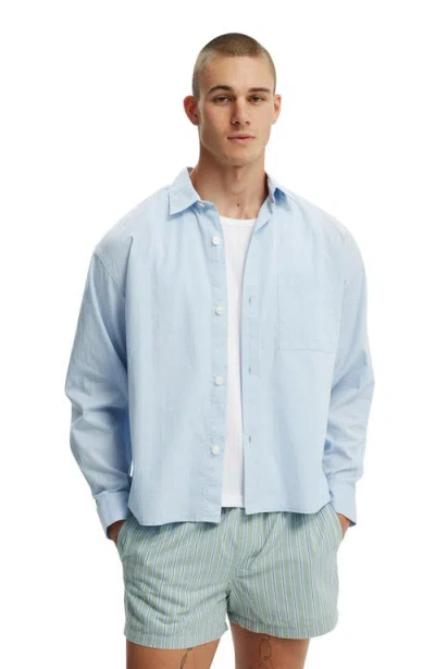 Cotton On Hampton Long Sleeve Shirt In Soft Blue