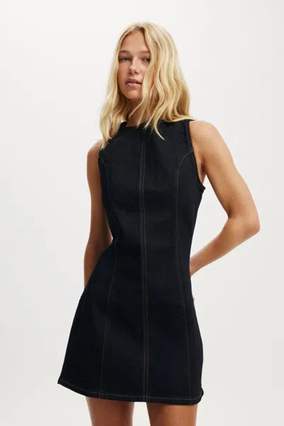 Cotton On Harley Denim Mini Dress In Shutter Blue
