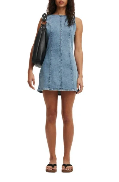 Cotton On Harley Denim Minidress In Pisces Blue