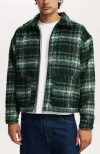 Cotton On Men's Harrington Jacket In Green Check