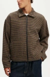 Cotton On Harrington Jacket In Houndstooth Check