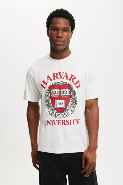 Cotton On Harvard University Box Fit T-shirt In Lcn Har White Marle / Harvard - Crest