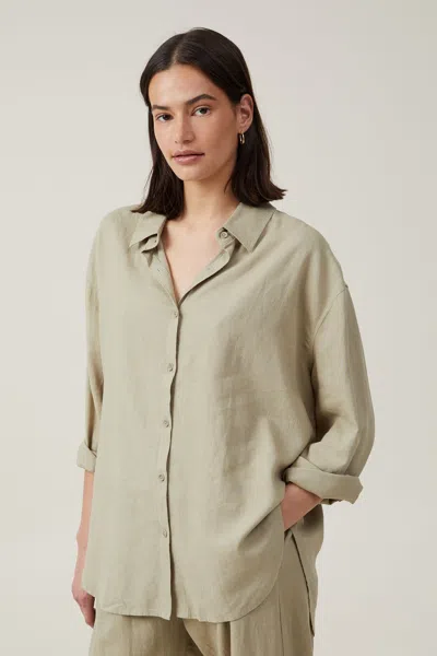 Cotton On Haven Long Sleeve Shirt In Green