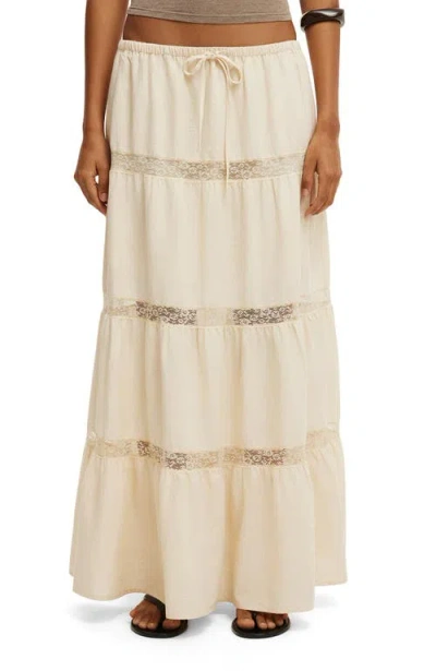Cotton On Haven Multi Tiered Maxi Skirt In Neutral