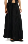 Cotton On Haven Multi Tiered Maxi Skirt In Black