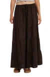 Cotton On Haven Multi Tiered Maxi Skirt In Dark Oak