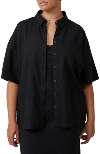 Cotton On Haven Short Sleeve Shirt In Black