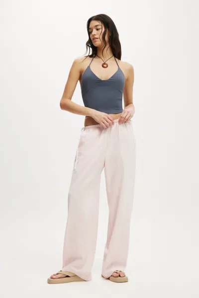 Cotton On Haven Side Tie Pant In Peony / White