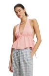 Cotton On Haven Tie Side Halter Top In Orange