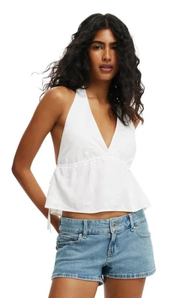 Cotton On Haven Tie Side Halter Top In White