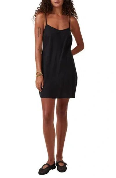 Cotton On Haven V-neck Minidress In Black