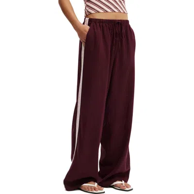 Cotton On Haven Wide Leg Pant In Burgundy