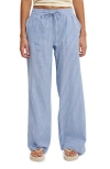 Cotton On Haven Wide Leg Pant In Blue Textured Stripe