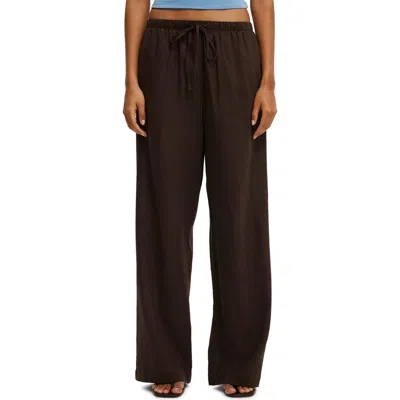 Cotton On Haven Wide Leg Pant In Brown