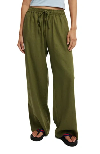 Cotton On Haven Wide Leg Pant In Cactus Green
