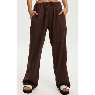 Cotton On Haven Wide Leg Pant In Chocolate