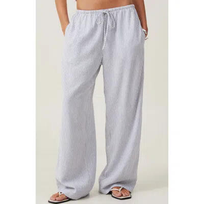 Cotton On Haven Wide Leg Pant In Gigi Stripe Elemental Blue