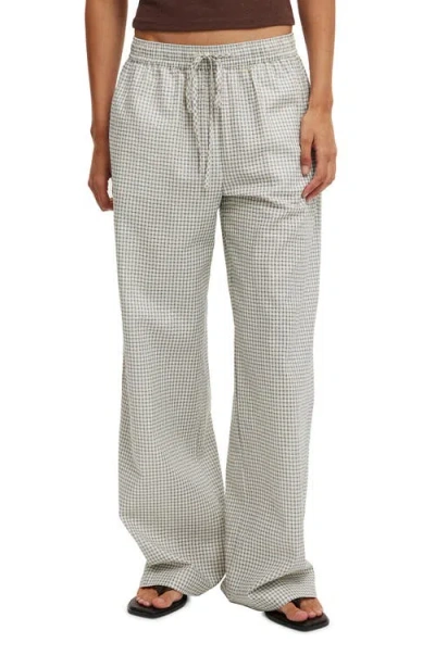 Cotton On Haven Wide Leg Pant In Microcheck Seersucker